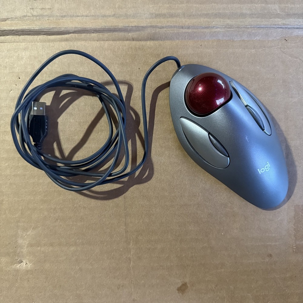 Logitech T-BC21 Trackman Trackball USB Wired Marble Mouse