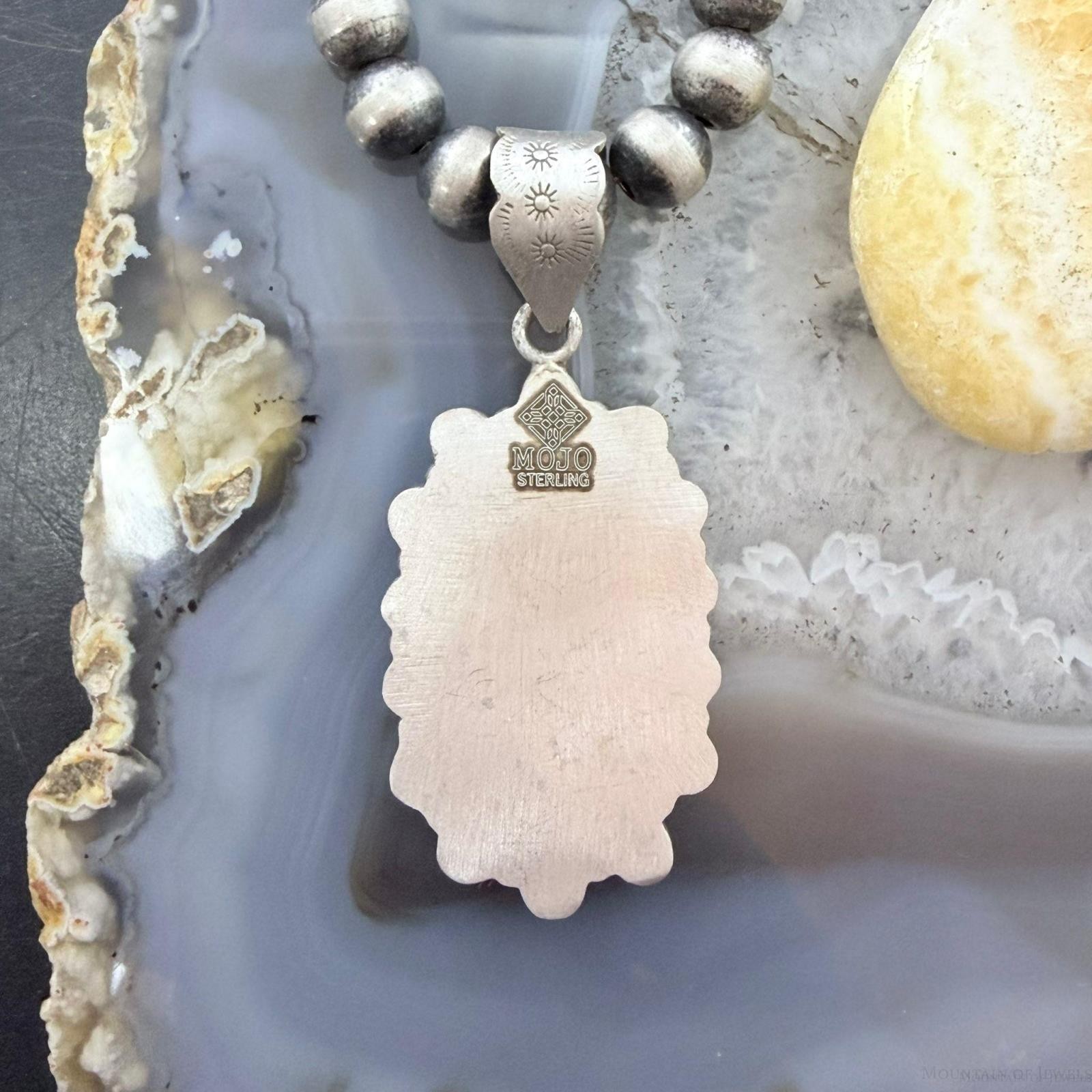 Sterling Silver Southwestern Style Turquoise Decorated Cluster Pendant For Women