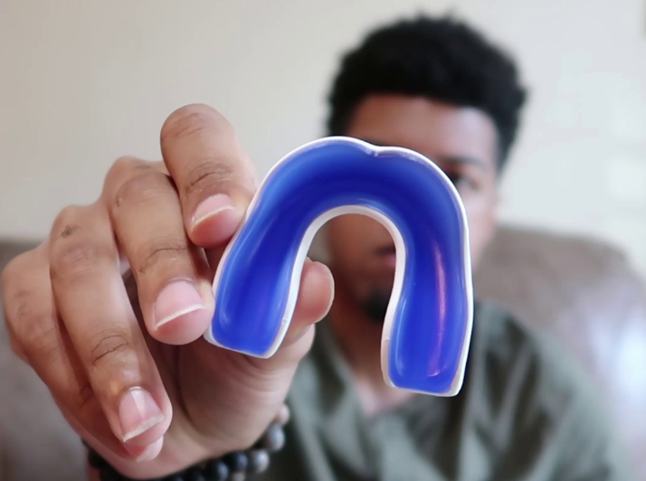 Oral Mart MMA BJJ Karate Flag Football Mouth Guard (White/Blue) with Free Case