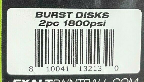 NEW Exalt Burst Disk - 2-Pack - 1800 PSI - Black