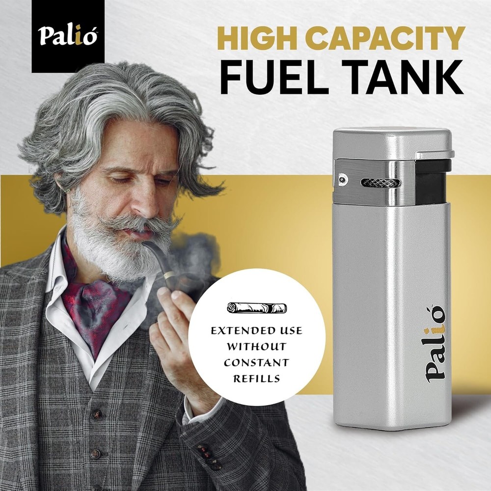 Palio Triple Torch Lighter, Triple Jet Flame Power, Silver