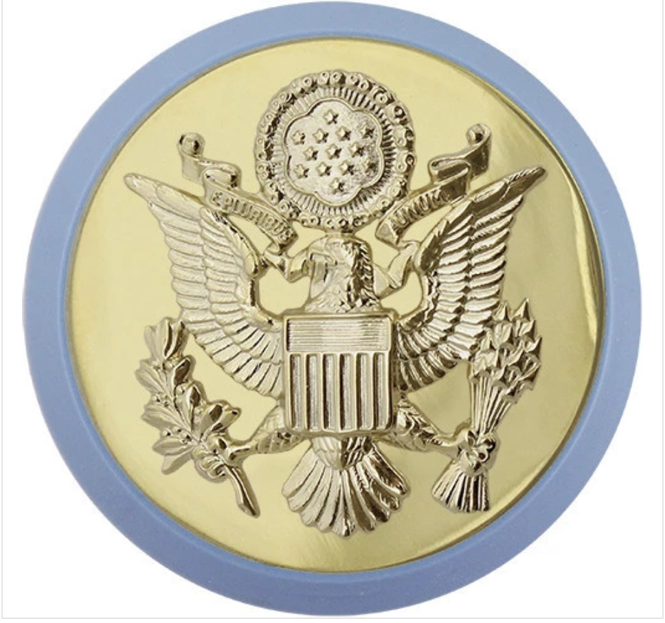 GENUINE U.S. ARMY CAP DEVICE: ENLISTED - INFANTRY BLUE DISC