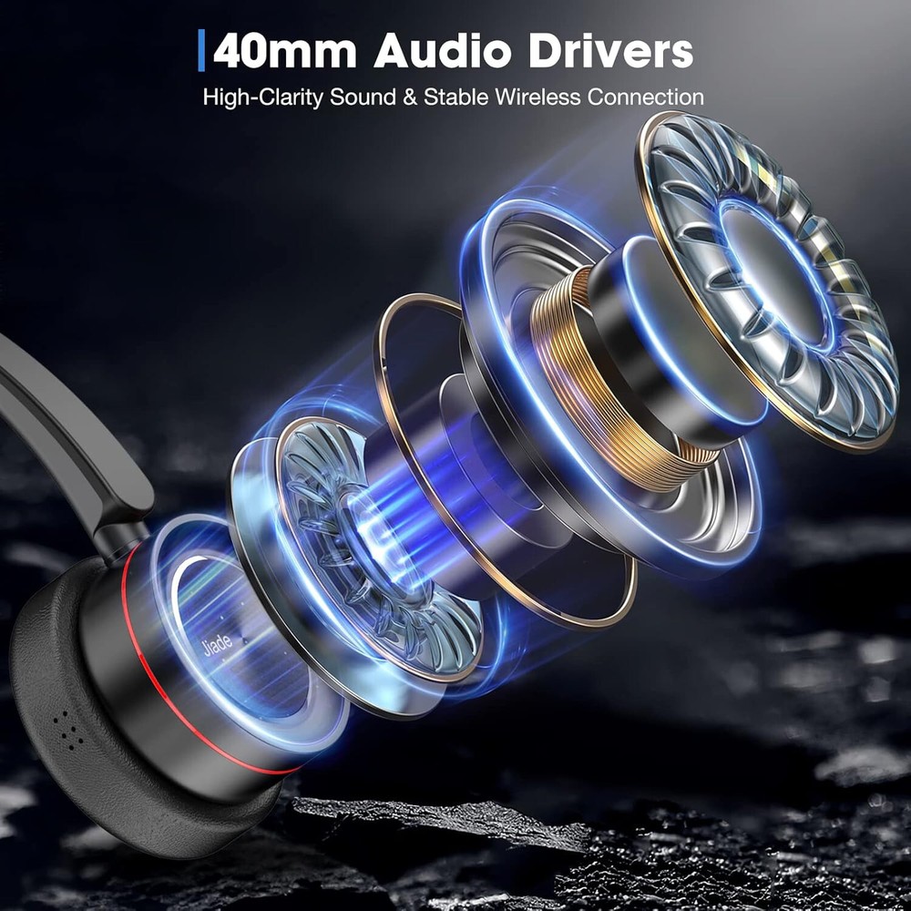 2 PK Wireless Headset with Microphone Noise Cancelling Trucker Bluetooth Headset