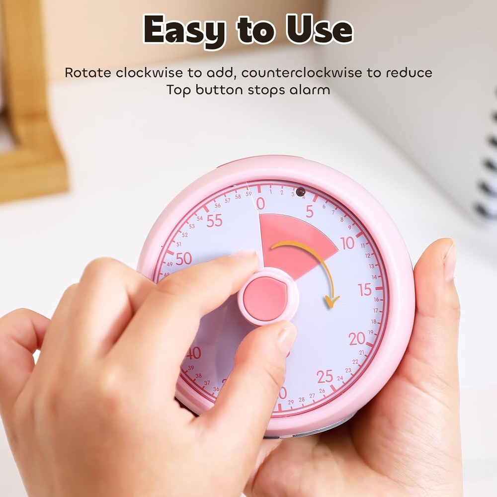 Visual Timer for Kids 60-Minute - Countdown Timer with Optional Alarm, Focus ...
