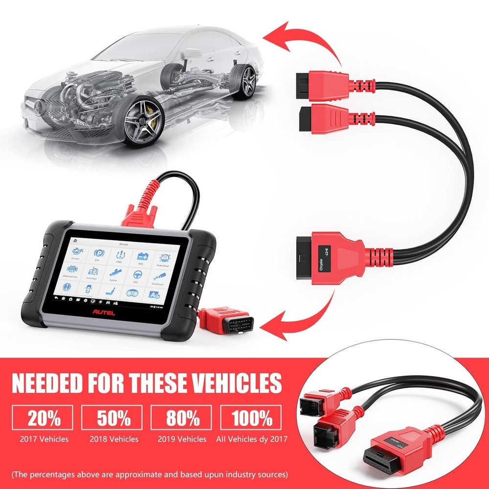 Chrysler 12+8 Programming Cable Connector - Autel Adapter for Easy Diagnostics