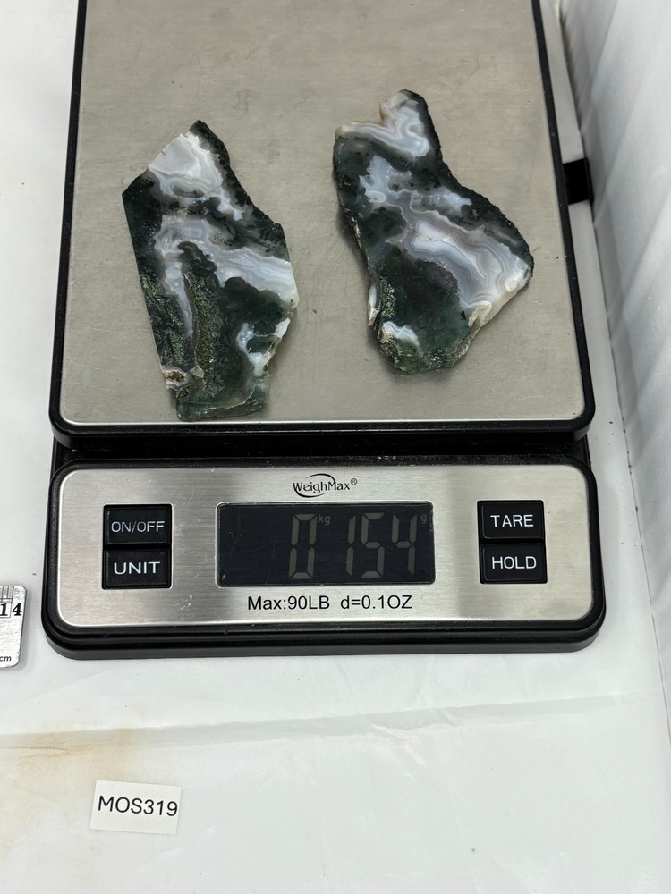 Semi-translucent Moss Agate Slabs Cabbing Lapidary Combo Ship Avail