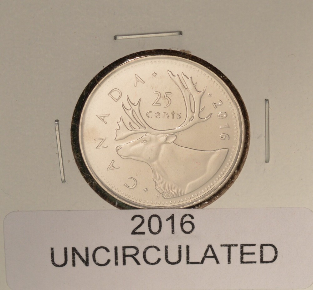 2016 Canada Quarter - 25cent -UNCIRCULATED from original mint roll