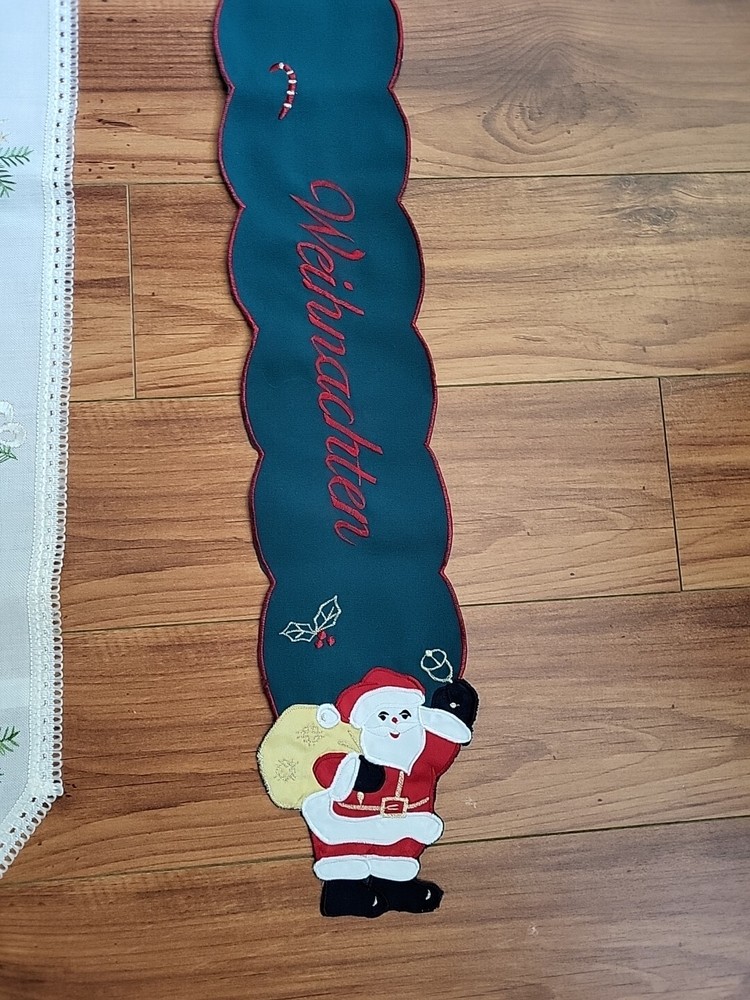 Two Christmas Table runners 64", 66"