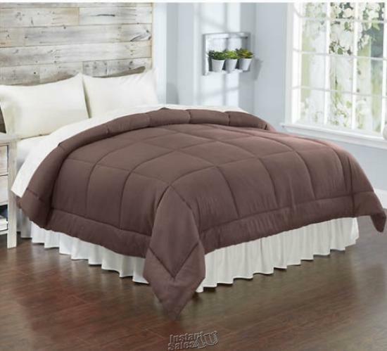 Pure Loft Down Alternative Comforter Chocolate Brown Queen