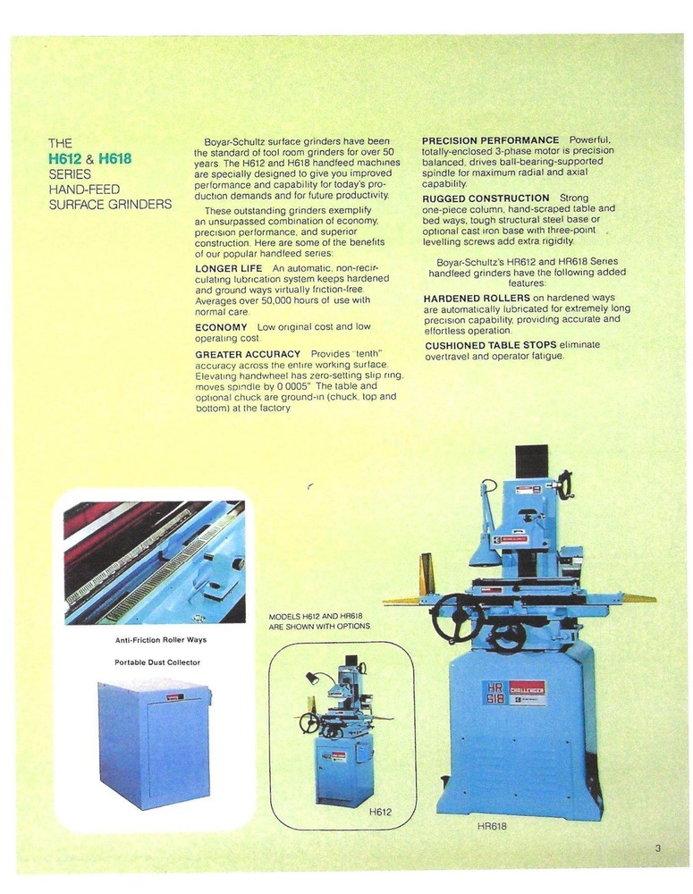 Boyar-Schultz "Challenger" HR618 Roller Way Hand Feed Surface Grinder, S/N C-366