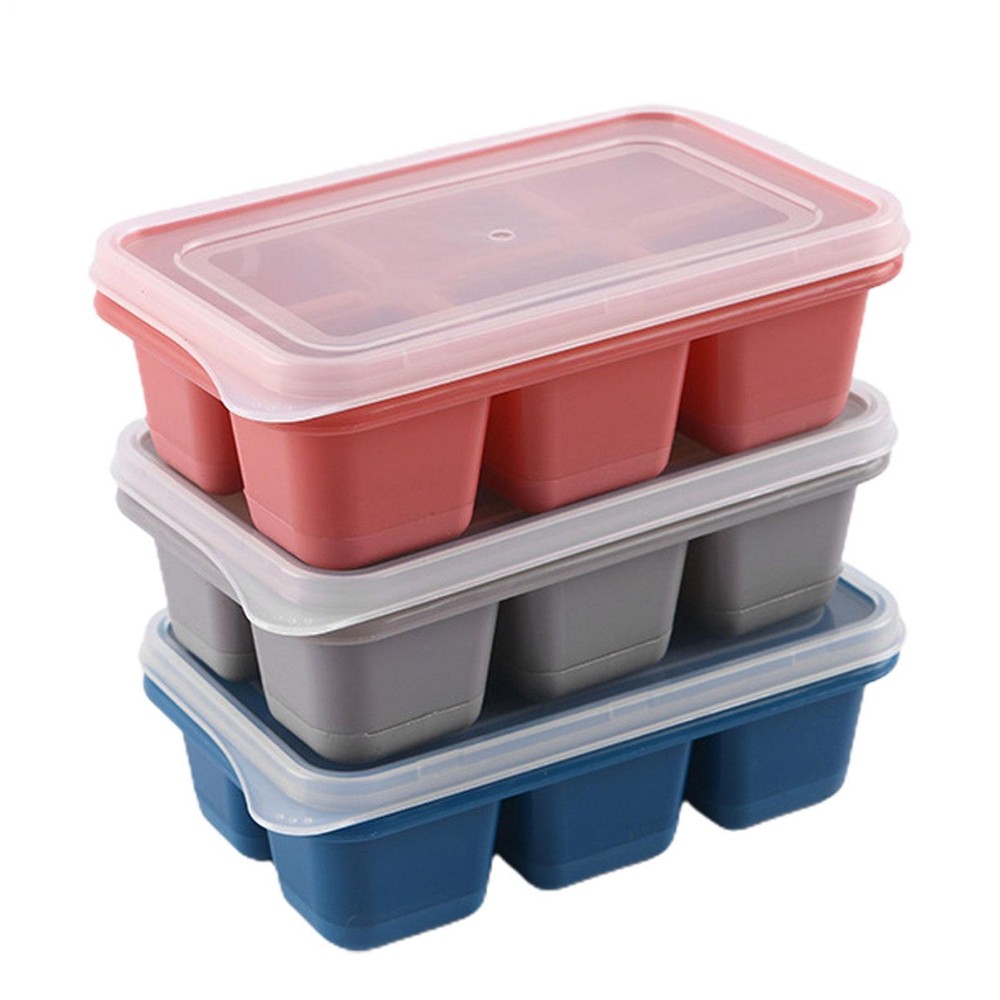 ICE Cube Tray Maker Square Flexible Mold Cocktails Whiskey 6 Cube