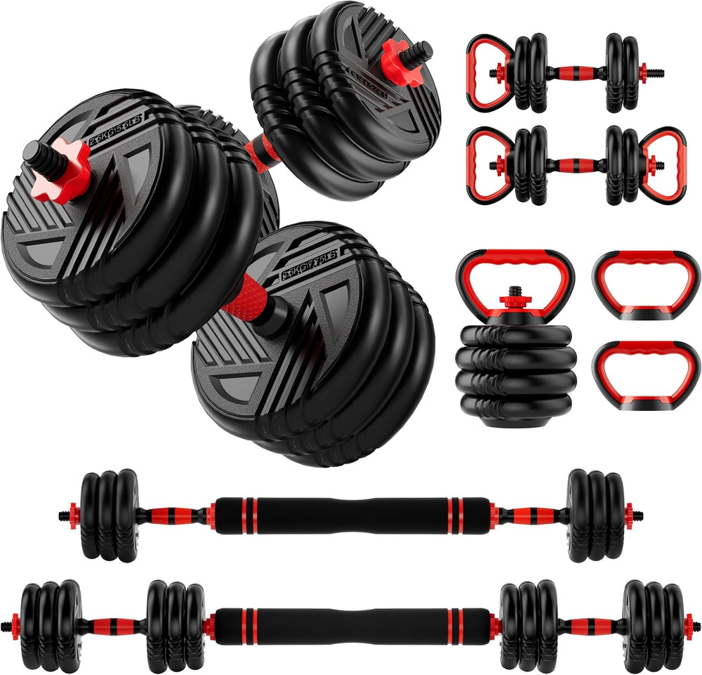 Adjustable Dumbbell Set, 10/20/30/45/70/90Lbs, 5 in 1 Multi-Function Dumbbells S