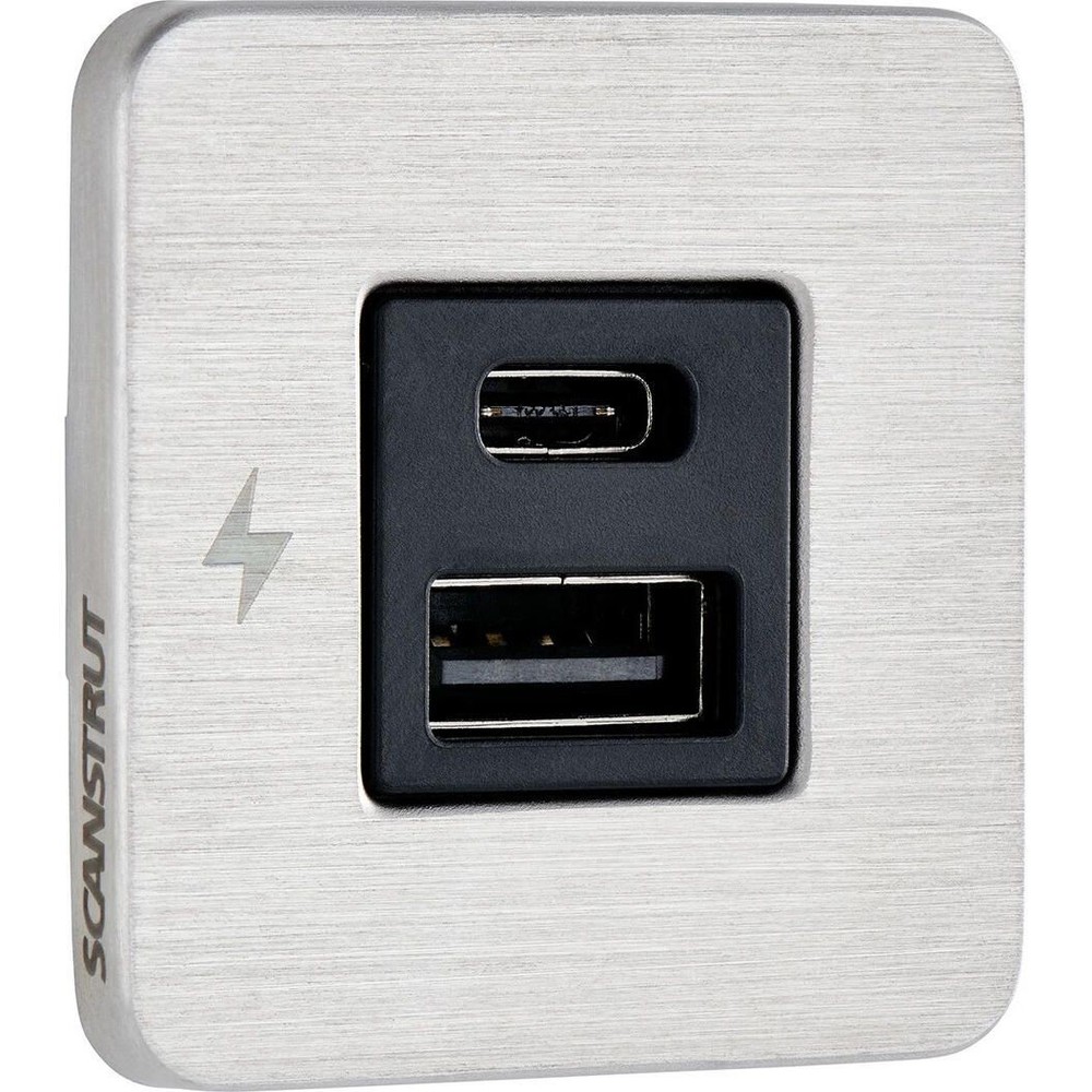 Scanstrut SC-TILE-11 USB-A/USB-C Interior Charging Socket 12/24V SS Bezel