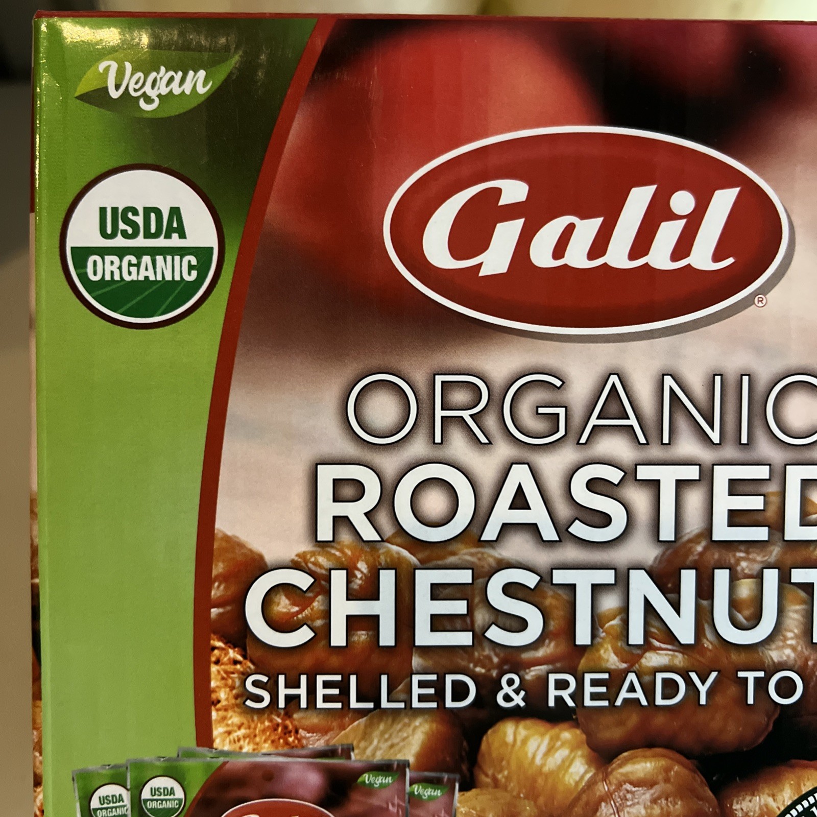 NEW GALIL ORGANIC CHESTNUTS ROASTED PEELED,SHELLED AND READY TO EAT 6 PACK 3.5oz