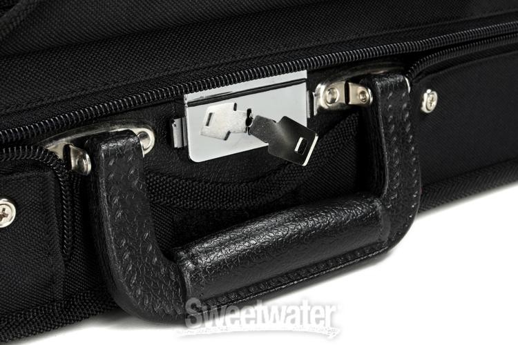 Bobelock Oblong Violin Case - 4/4 Size, Black with Blue Interior