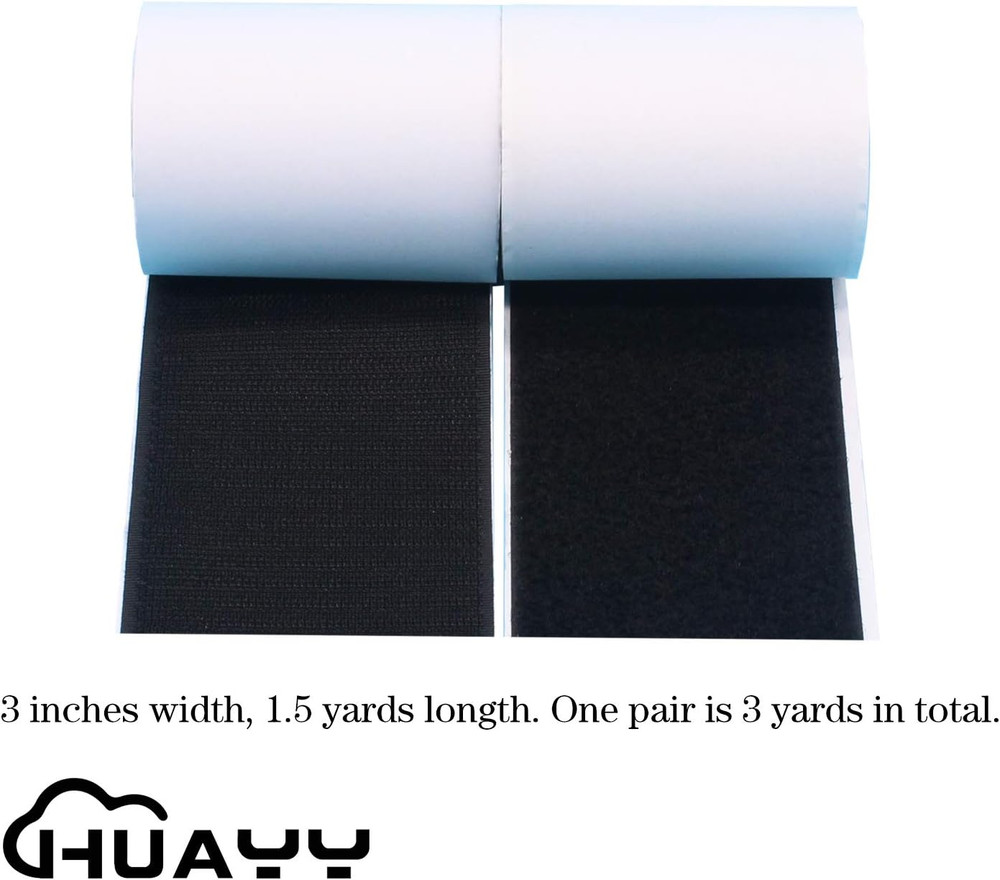 3 Inches Width 1.5 Yards Length | Self-Adhesive Hook and Loop Style Sheets | Sup