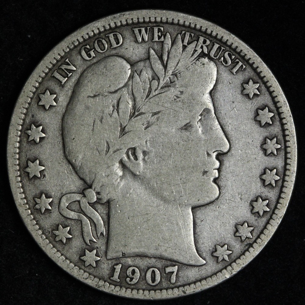 1907 Barber Silver Half Dollar FINE+ E318 T