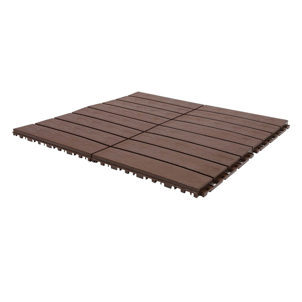 12x12" Plastic Interlocking Composite Decking Floor Deck Tiles Bacony Pavers