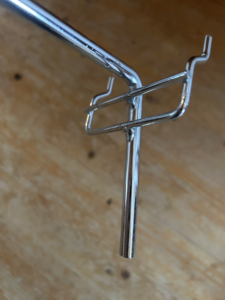 Chrome Peg Board / Slat Board Guitar Hooks (Unbranded) Angled (4 hooks)