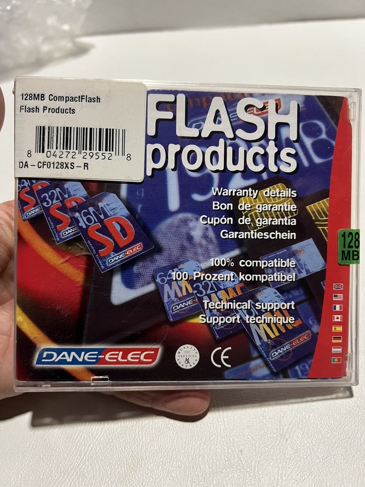Dane-Elec 128MB Megabyte Compact Flash DVD Flash Memory Sealed In Box