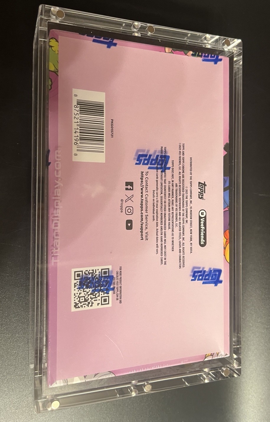 Acrylic Display Case Magnetic Lid FITS 2025 Topps Chrome VeeFriends Hobby Box