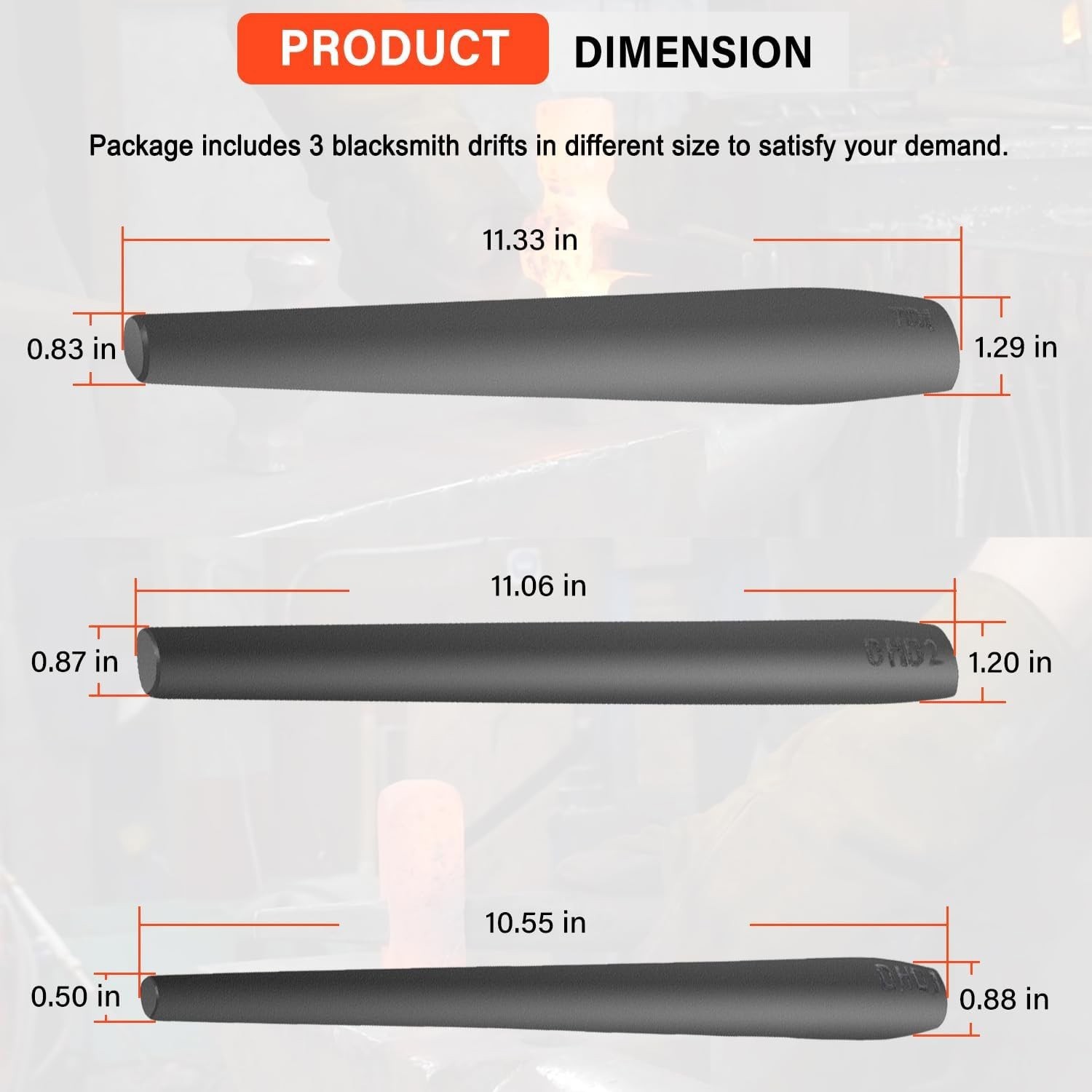 Blacksmith Drift Kit Hammer Eye Drift Tools Tool Set for Tomahawk Axe Forging