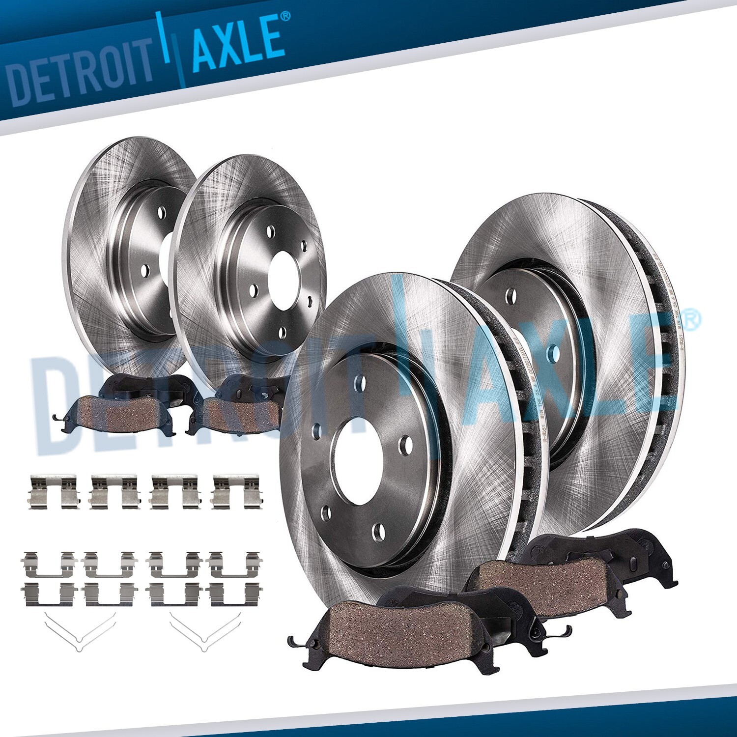 8pc Front Rear Disc Brake Rotors and Brake Pads Kit for 2016 - 2021 Honda Civic