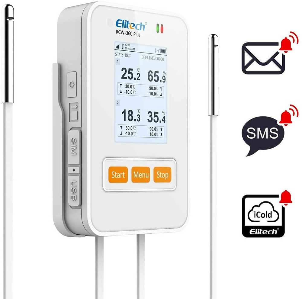 Elitech RCW-360pls 4G Temperature Humidity Data Logger External Sensor USA 🇺🇸