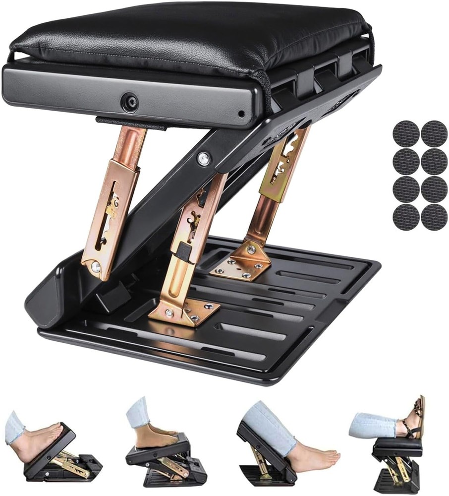 Foot Rest for Under Desk at Work 4-Level Height Adjustable, Ergonomic