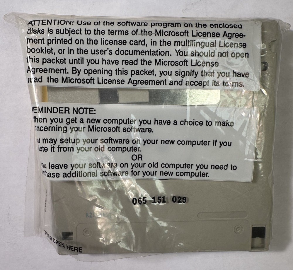 Microsoft Excel For Windows 3.5” Floppy Disc 1-5 1992 Version 4.0