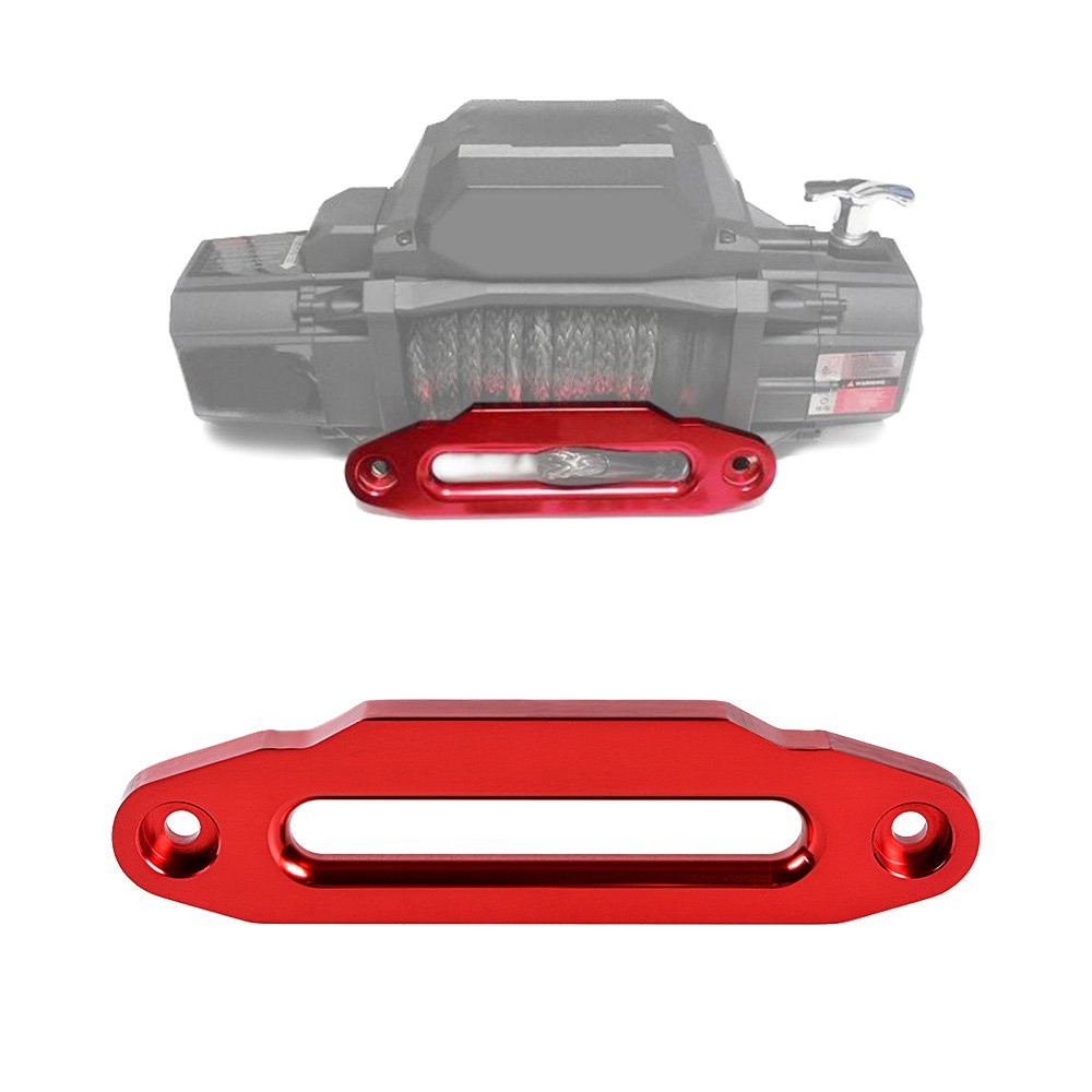 Red CNC 10" Aluminum Hawse Fairlead for Synthetic Winch Rope 8000LBS - 15000LBS