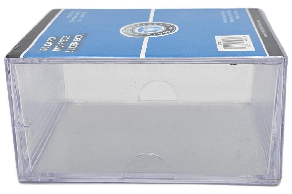 (10 Boxes) CSP 100 Card Size Slider Box Stackable Plastic Card Storage Cases