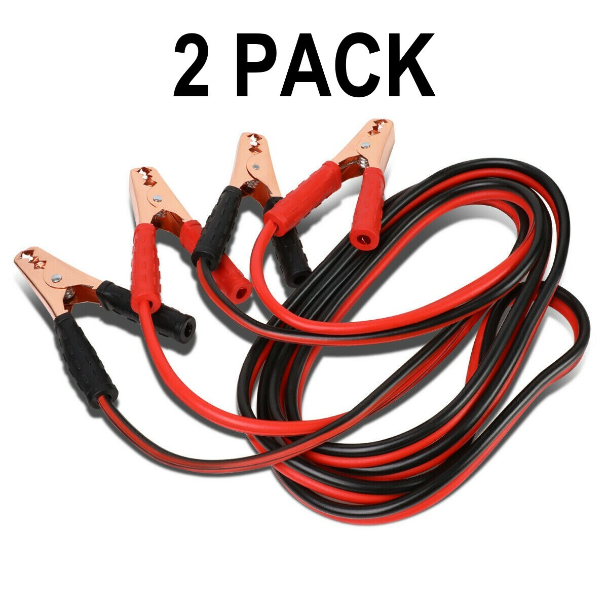 2 ATE PRO 12ft BOOSTER JUMPER CABLES 10 GAUGE CAR TRUCK BATTERY JUMP STARTER AWG