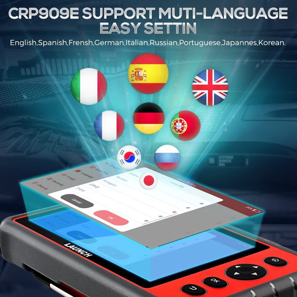 2024 LAUNCH CRP909E Pro Full System Diagnostic Tool OBD2 Scanner Key Coding TPMS