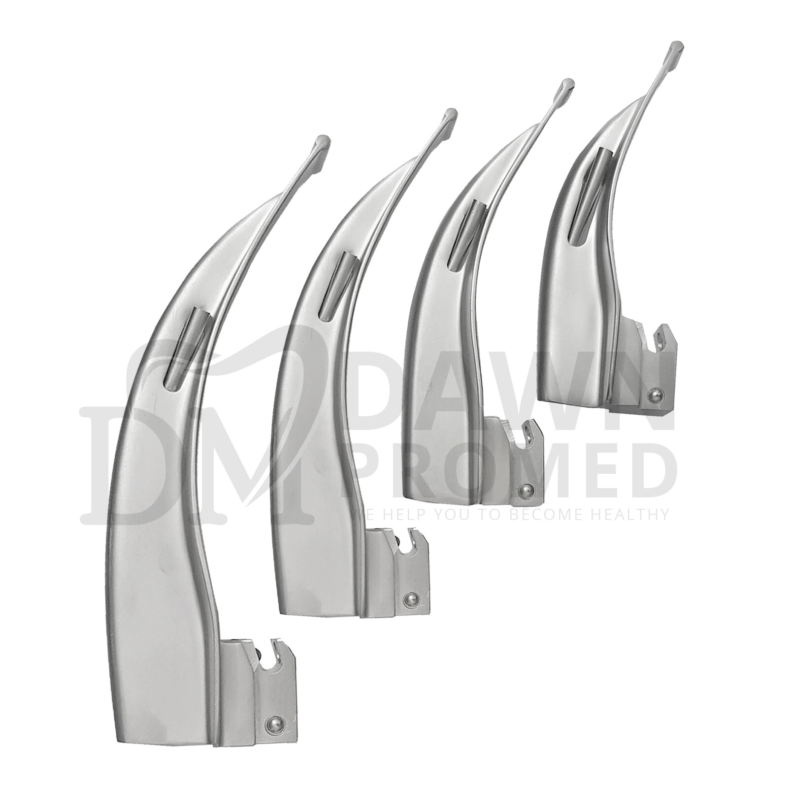 5 Pcs Macintosh Laryngoscope 4 Fiber Optic Blade & 1 Handle W/FREE Case German G