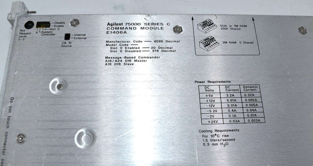HP / Agilent 75000 Series C Command Module E1406A - Untested