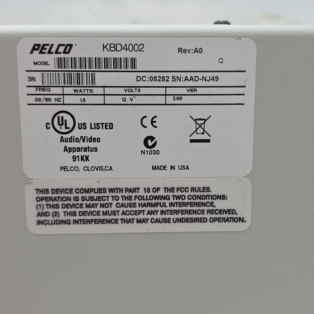 PELCO KBD4002 PTZ Control Keyboard Fixed/Variable Speed