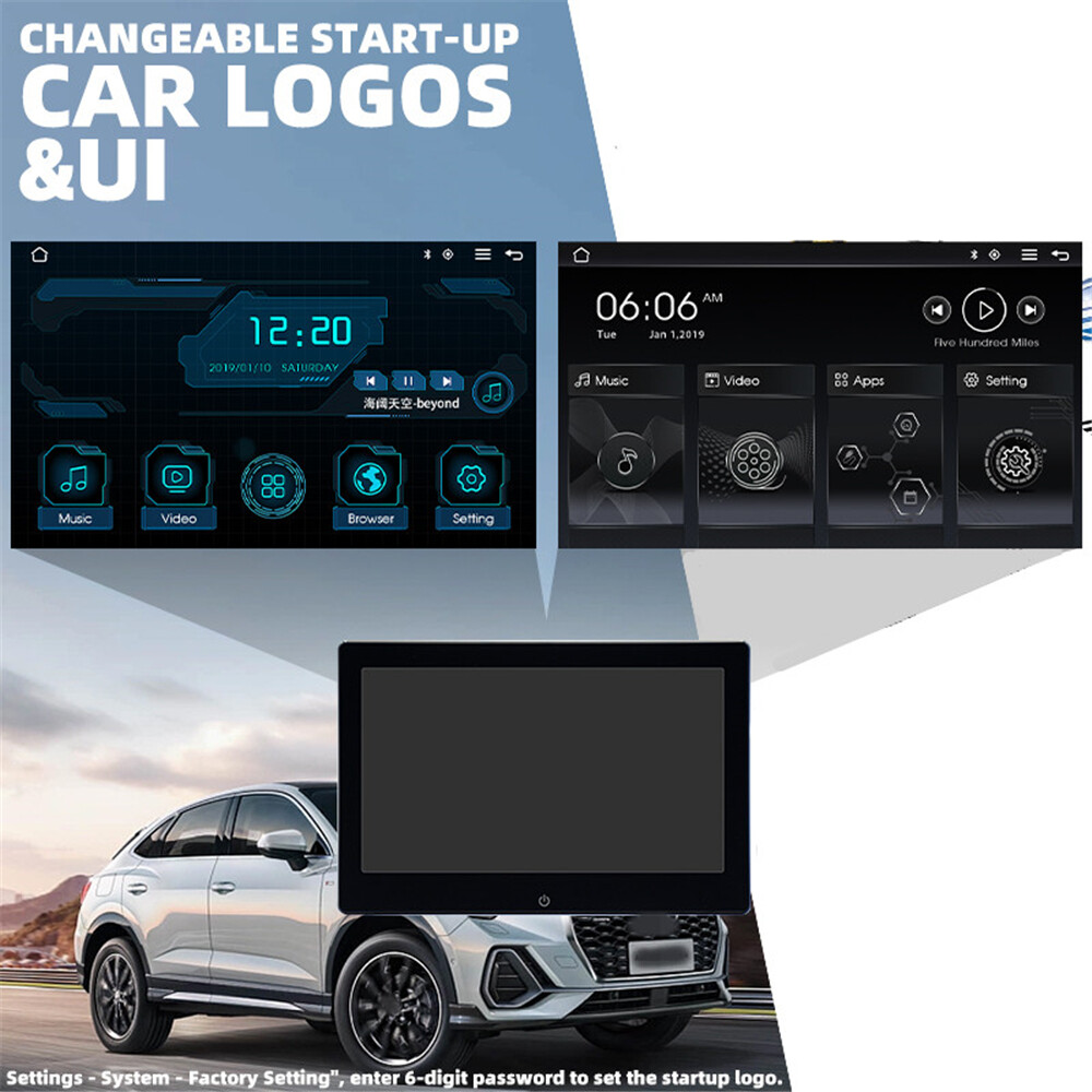 Car Headrest Multimedia Player 1080P Touch Screen Bluetooth GPS 2+32G Android 12