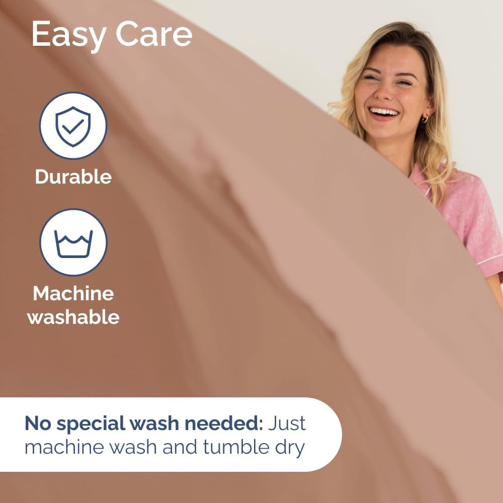 Queen 4-Piece Sheet Set & 2 Cotton Bed Pillows Bundle