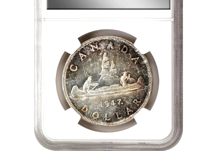 1947 Canada $1 Silver Dollar NGC MS 62 Maple Leaf