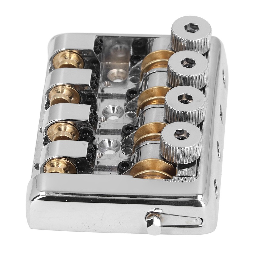 4 String Headless Electric Bass Bridge Alloy Brass Bridge Replacement (Silver )