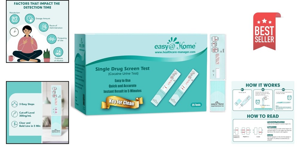 Individually Wrapped 25 Pack Cocaine Tests - Fast & Confidential Testing