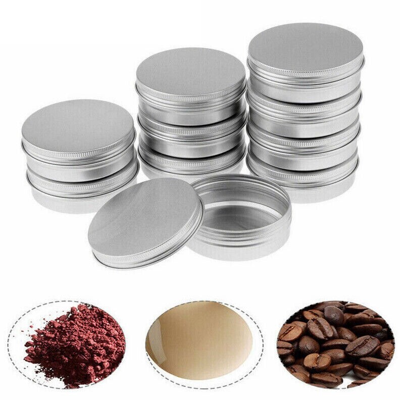1oz 30ml Aluminum Tin Container Screw Top Metal Storage Jar