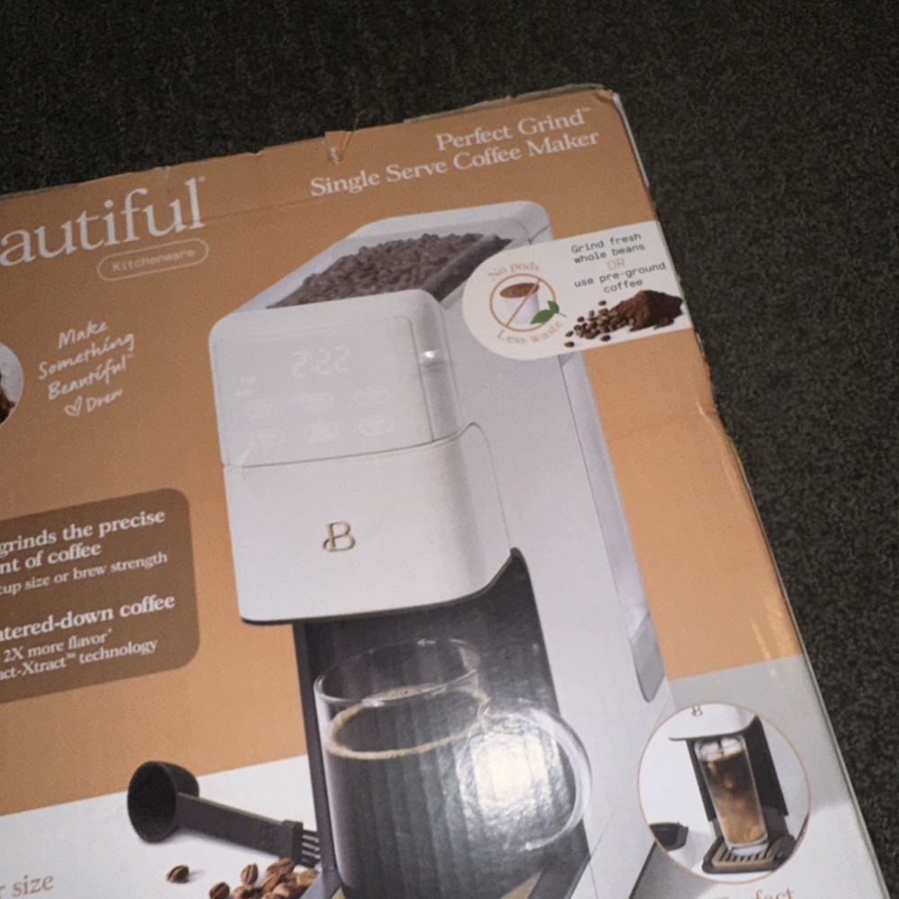 Beautiful by Drew Perfect Grind™ Programmable Single Serve Coffee Maker Works