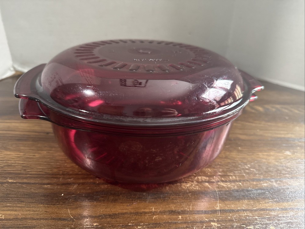 Tupperware Microwave Stack Cooker Steamer 2210A Cranberry 1.75 Quart Bowl Lid