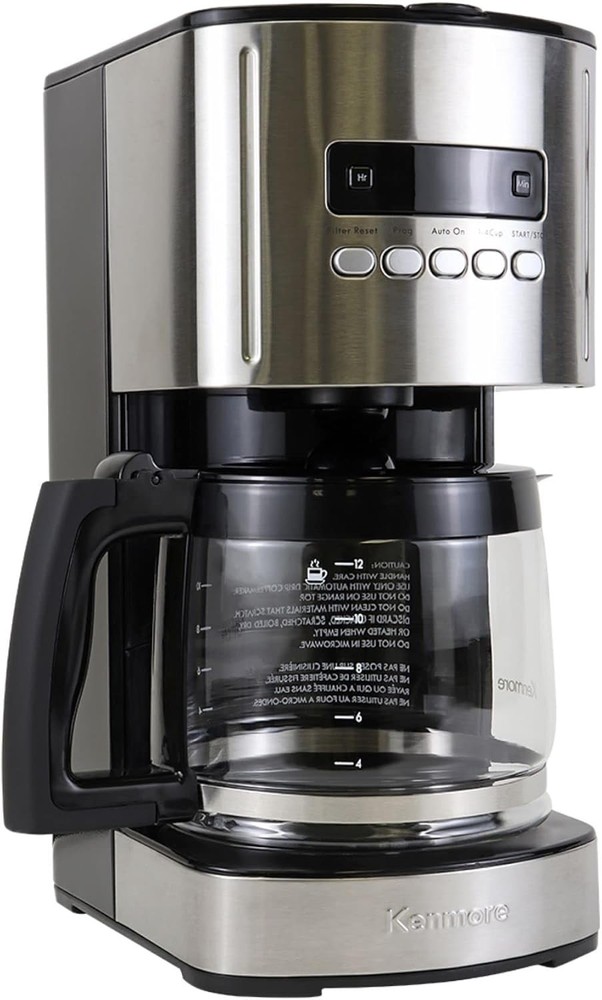 Drip Coffee Maker - 12 Cup Programmable Cafe Machine With Glass Pot