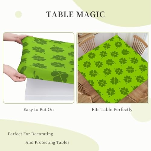 St.Patrick's Day Square Fitted Tablecloth Waterproof Washable Polyester Tables