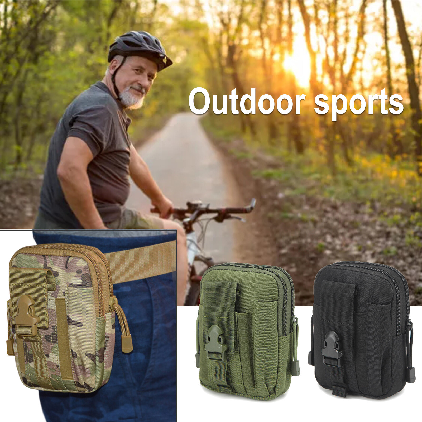 Tactical Molle Pouch EDC Belt Waist Military Waist Bags Fanny Pack Bag Pocket US