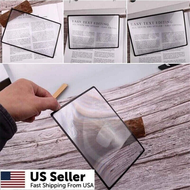 New US Full Page Book Reading Aid Lens 3x Magnifying Glass Large Magnifier Sheet
