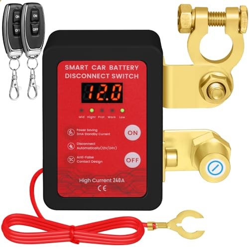 Remote Battery Disconnect Switch-Kill Switch for Car with Voltage black
